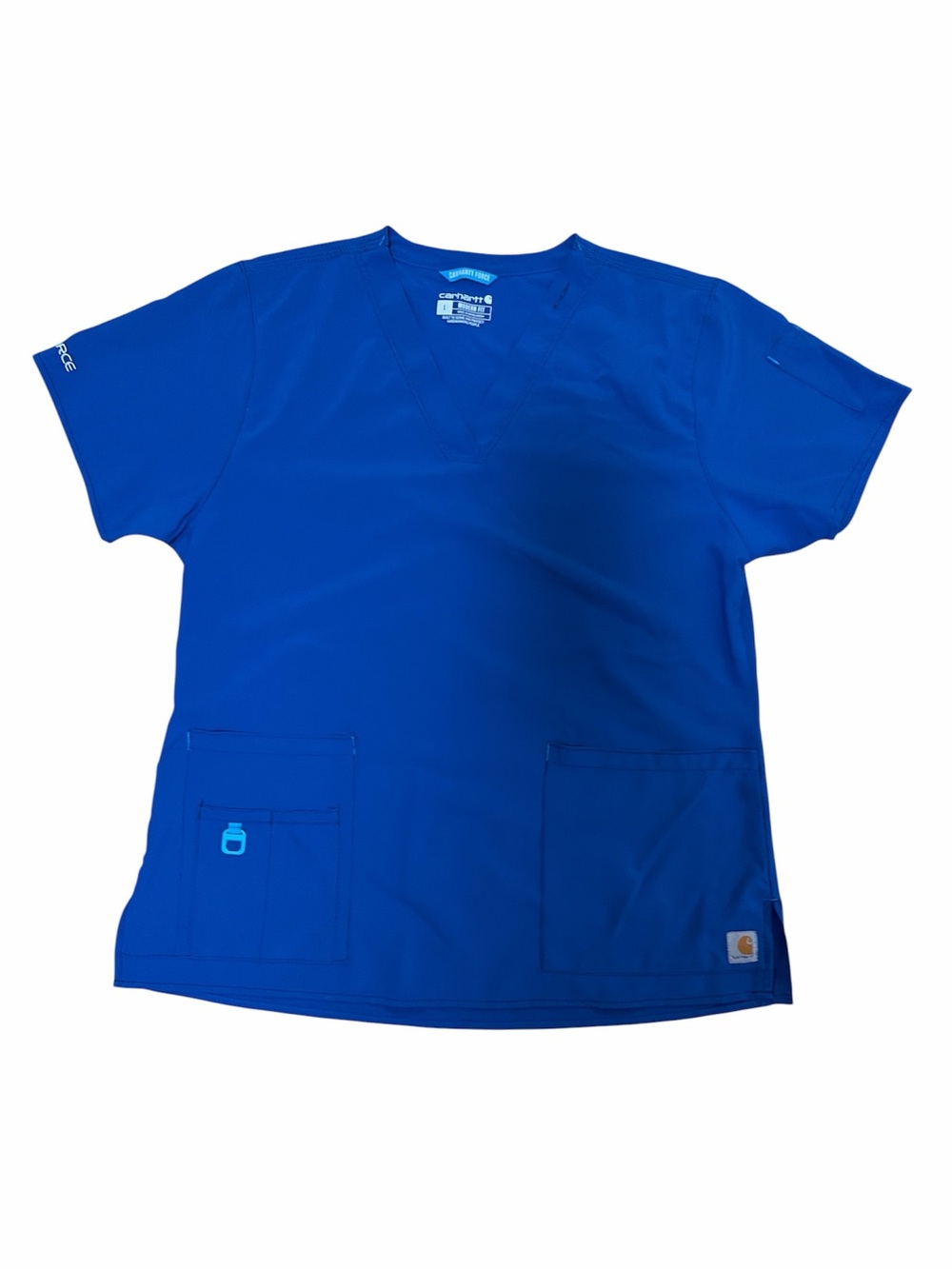 Carhartt Force Cross-Flex Womens V-Neck Scrub Top Royal Blue Large C15108